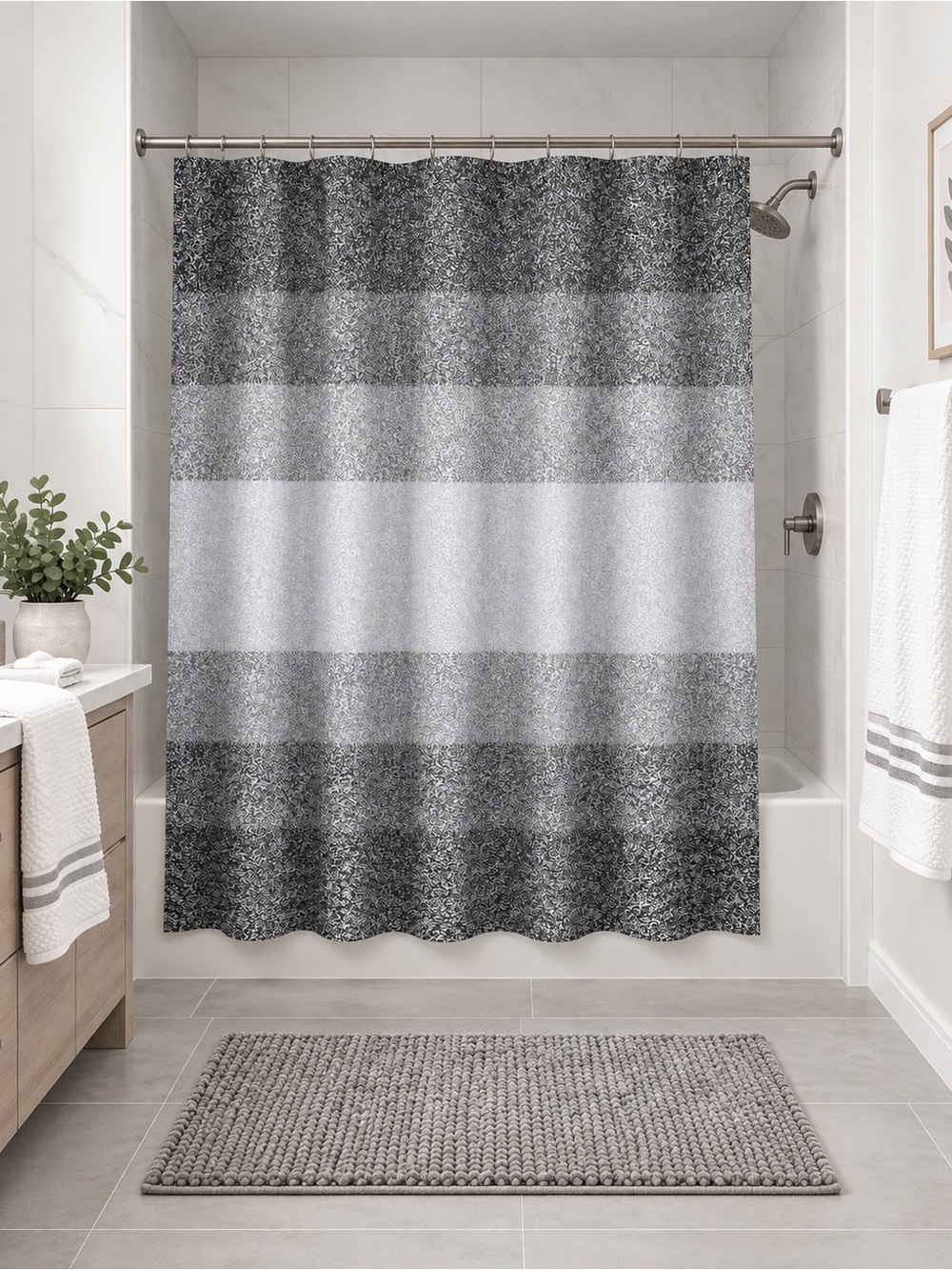 OLANLY Waffle Shower Curtain 72x72 Inches